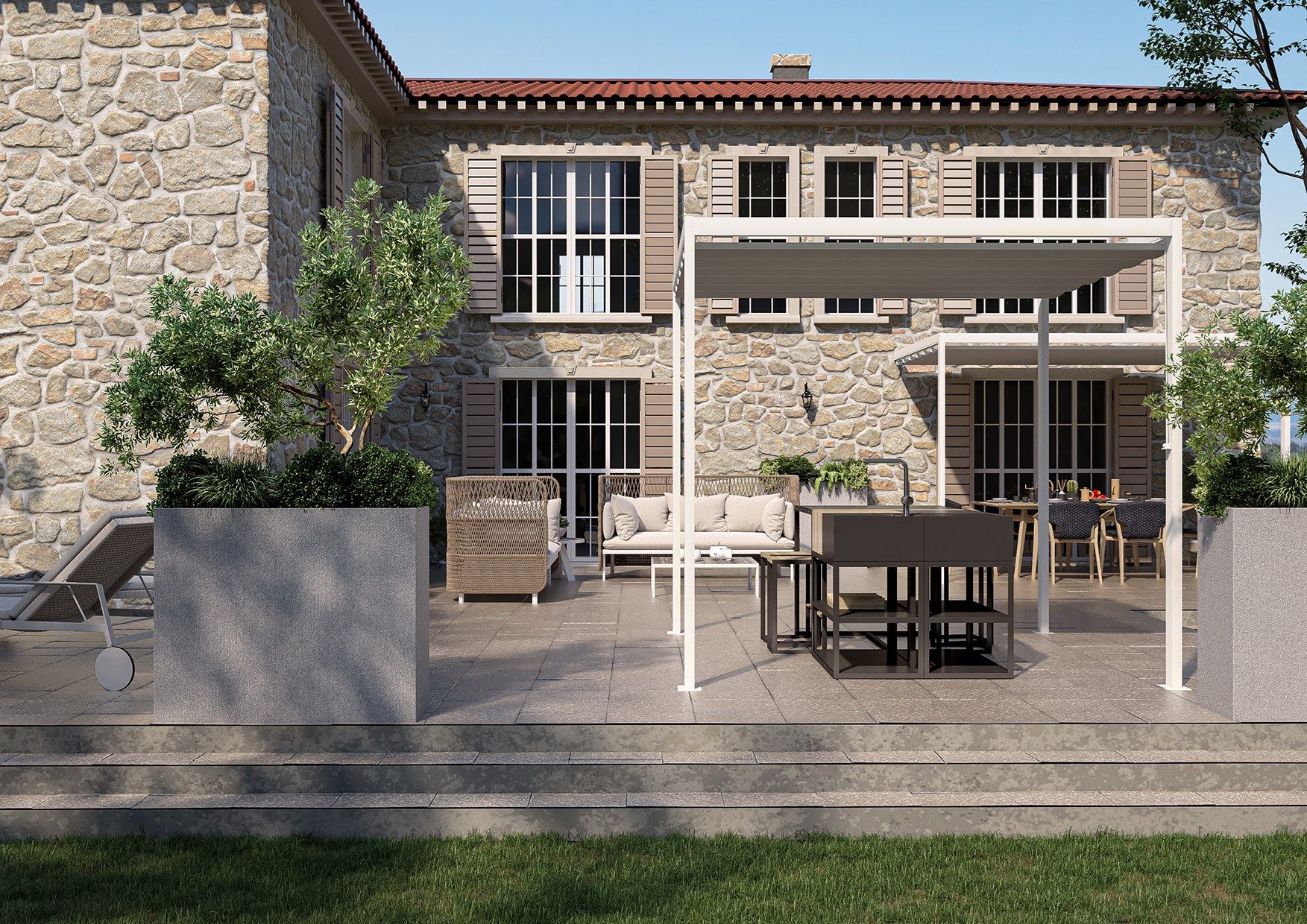 Самонесущая алюминиевая беседка с горизонтальной упаковкой брезента KE Outdoor Design GENNIUS ARCH-00077734 - Вид №1