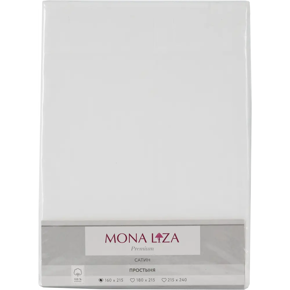 Простыня Mona Liza «Premium», 160х215 см, сатин, цвет белый Santreyd STLM-2034829 - Вид №2