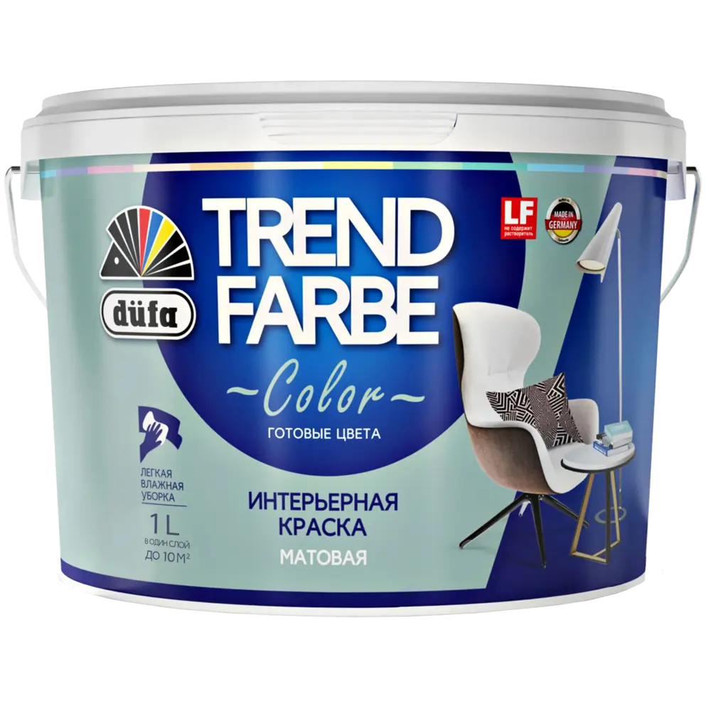 Краска для стен и потолков Trend Farbe цвет Магическая мята 1 л Dufa STLM-2036746 - Вид №1