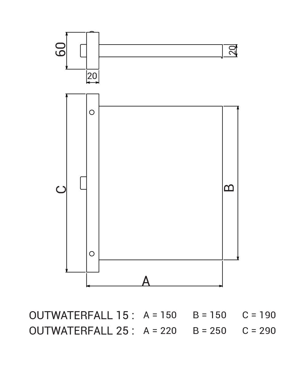 Настенный дозирующий носик из нержавеющей стали Aquademy OUTWATERFALL ARCH-00093219 - Вид №2