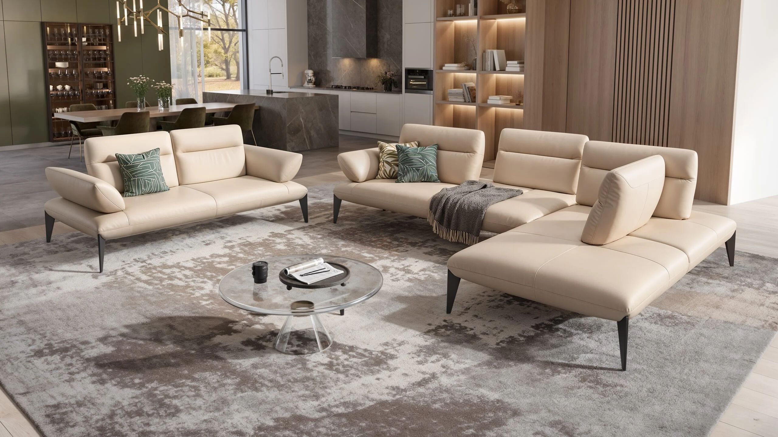 Кожаный диван с полуостровом Sofanella Лацио ARCH-00006780 - Вид №7