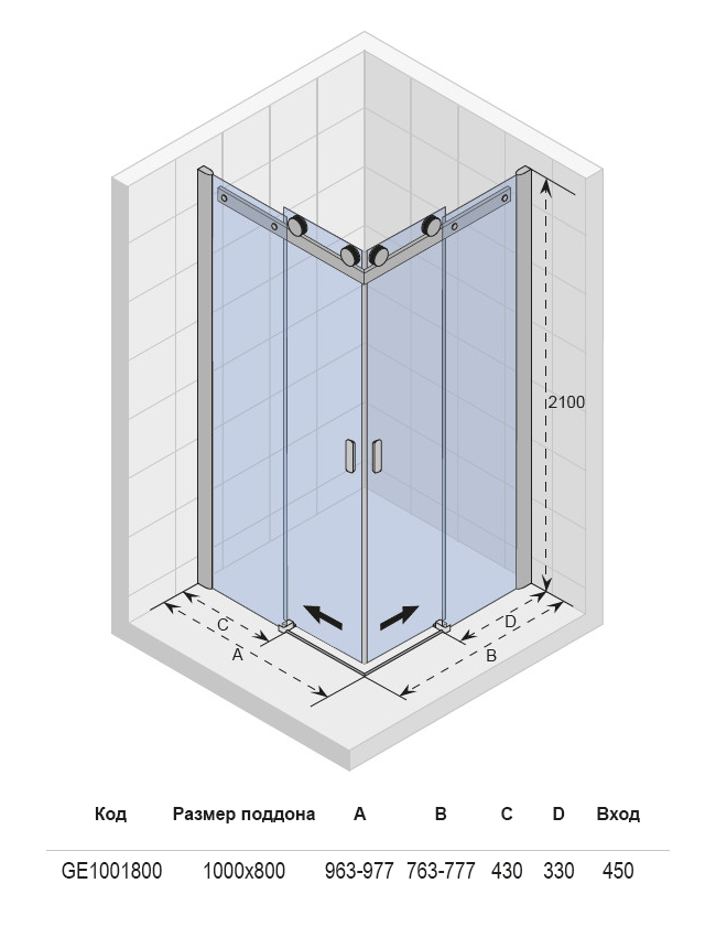 GE1001800 Душевой уголок Riho Baltic Santreyd - Вид №3