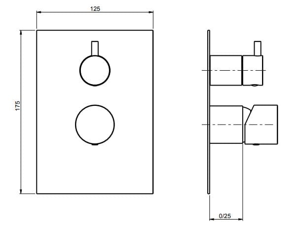 Встраиваемый однорычажный смеситель для душа с переключателем Rubinetterie Frattini Narciso S ARCH-00138952 - Вид №9
