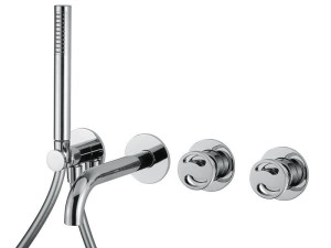 Хромированный латунный настенный смеситель для ванны