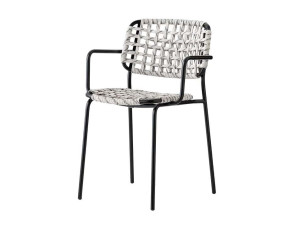 Полипропилен плетеный подлокотник садовый стул