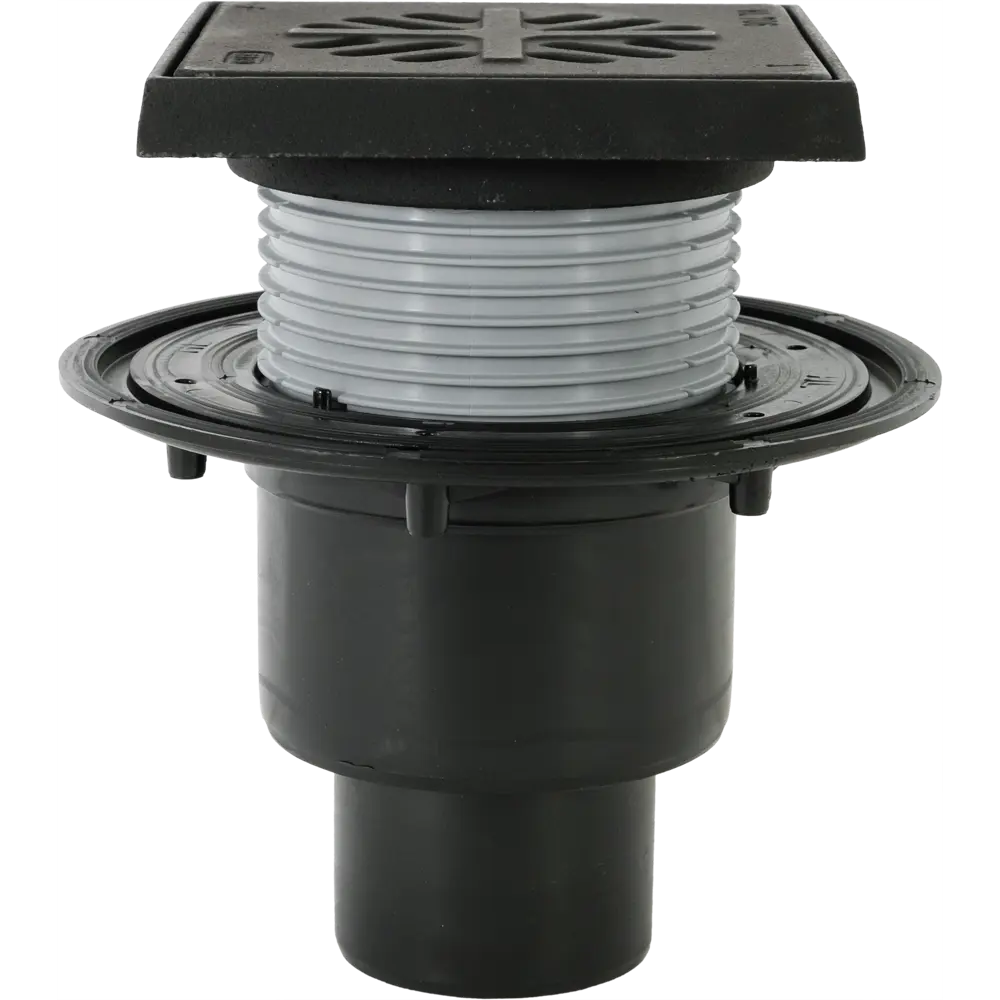 Душевой трап HL с сухим затвором 150x150 мм - регулируемая высота, чугунная решетка 82485800 STLM-0028217 - Вид №2