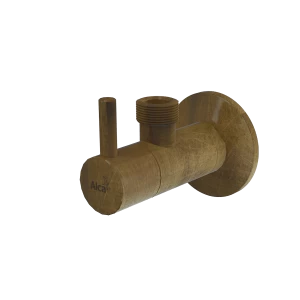 Угловой вентиль с фильтром 1/2"×1/2", круглый, бронза-антик