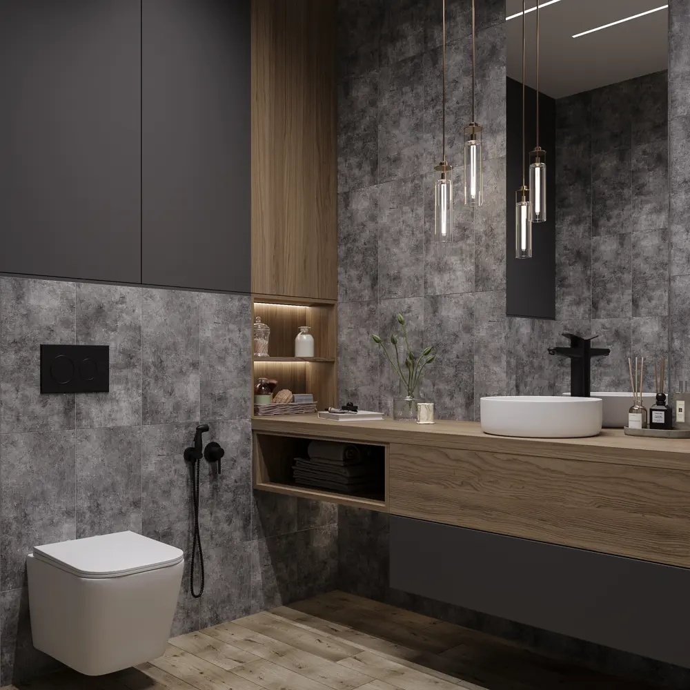 Плитка настенная Culto Martis 25x50 см 1.625 м² матовая цвет темно-серый STLM-2041256 - Вид №5