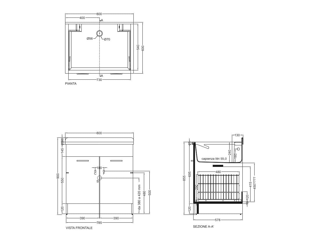 Шкаф для белья из ДСП со стиральной машиной COLAVENE Twist ARCH-00072626 - Вид №3