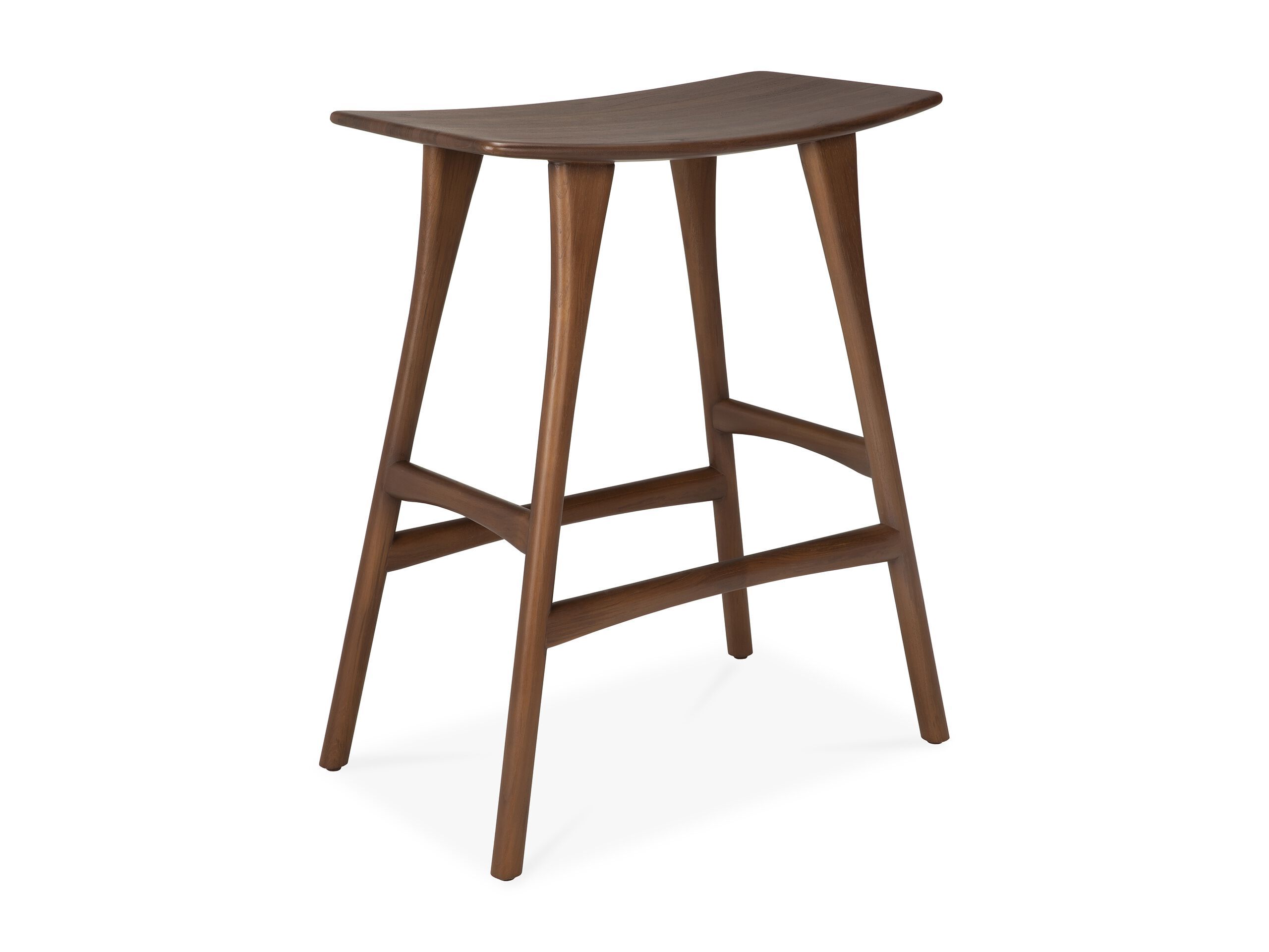 Высокий стул из тикового дерева с подставкой для ног Ethnicraft кость ARCH-00017783