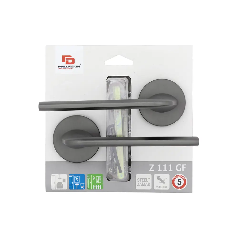 Дверные ручки Palladium Z 111 GF, без запирания, комплект, цвет графит STLM-2059913 - Вид №2