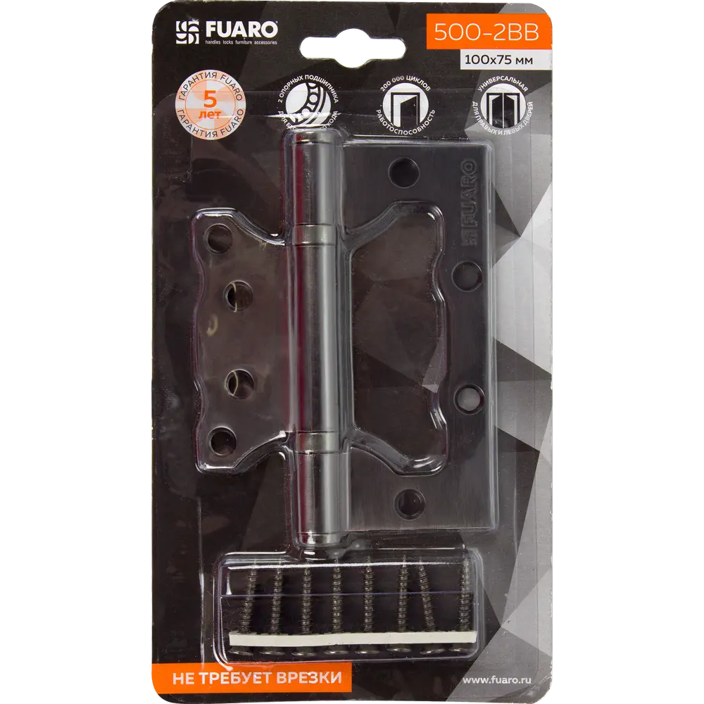 FUARO Петля накладная графит для деревянных дверей 100×75 мм 82105961 Home STLM-0019056 - Вид №5