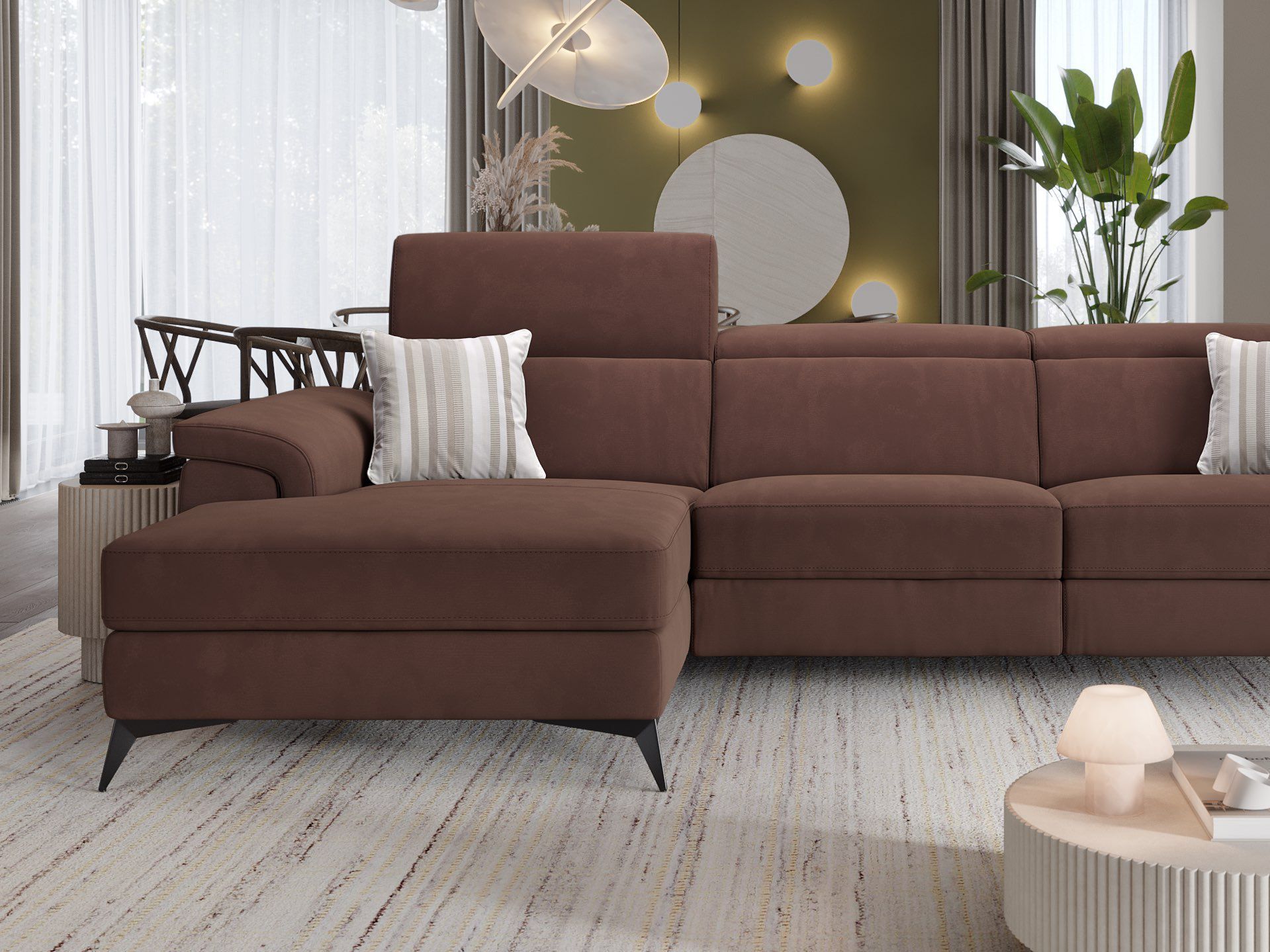 Тканевый диван с полуостровом Sofanella Amaro ARCH-00111559 - Вид №2