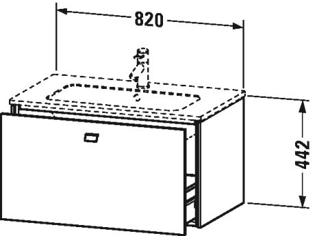 BR400202222 Brioso Тумбочка подвесная Белый глянцевый декор Duravit - Вид №1