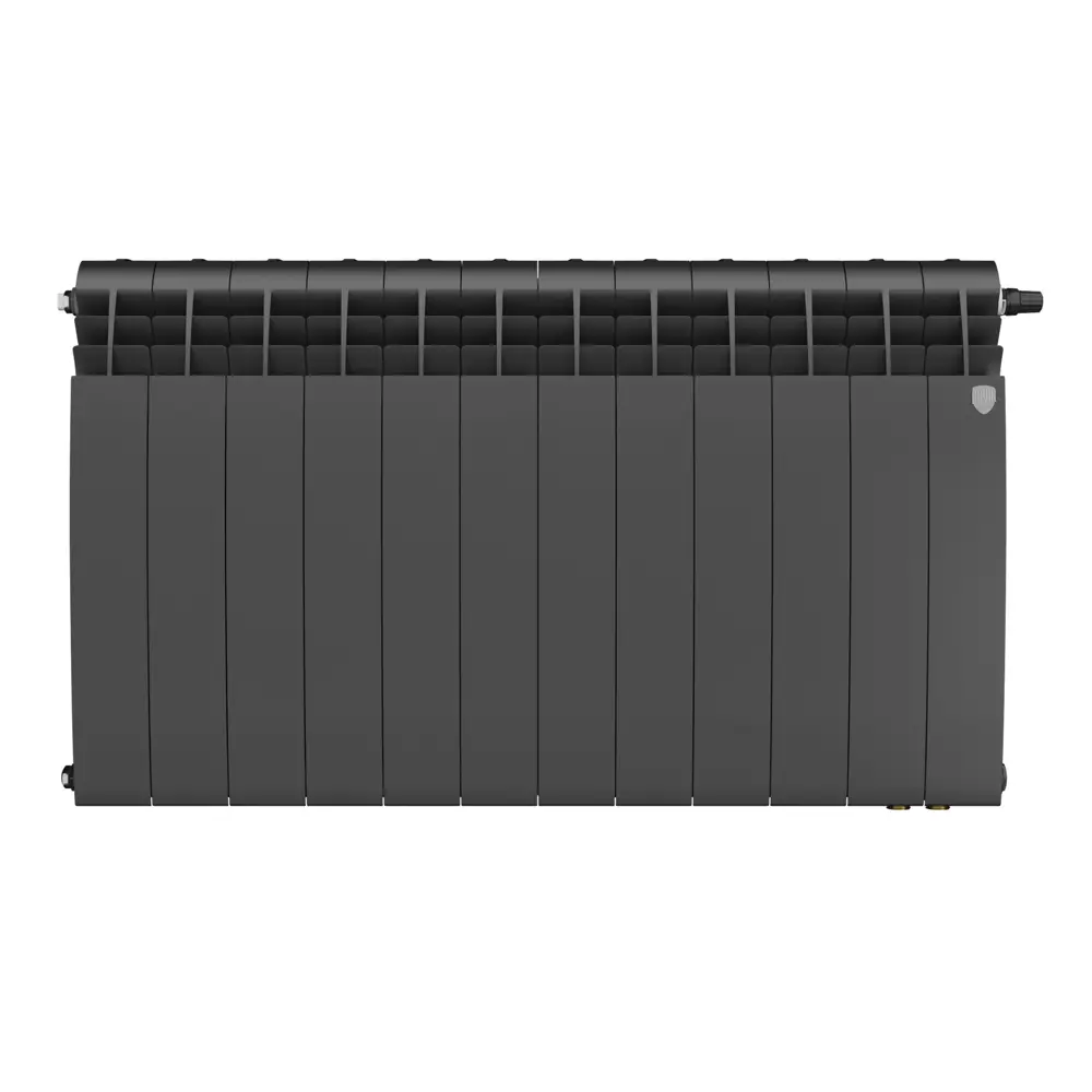 Радиатор секционный Royal Thermo Biliner 500/87 12 секций нижнее подключение биметалл черный 89391438 STLM-2108387 Отсутствует - Вид №1