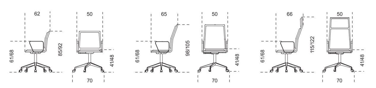 Кожаный офисный стул с подлокотниками с 5 спицами Gallotti&Radice OFX09 ARCH-00118591 - Вид №2