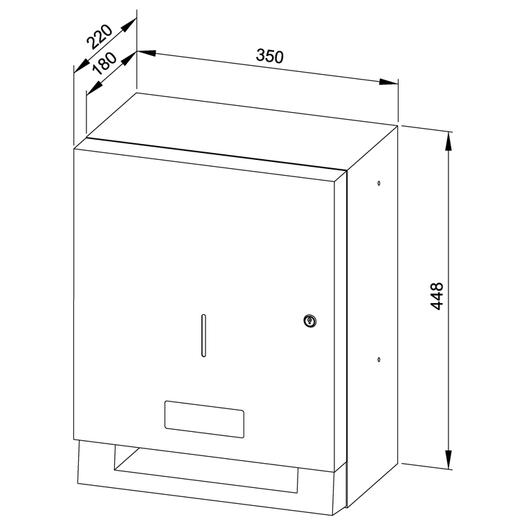 727465 Электронный диспенсер рулонов бумаги с питанием от трансформатора WP1510 WAGNER_EWAR A-LINE Wagner Ewar  - Вид №1