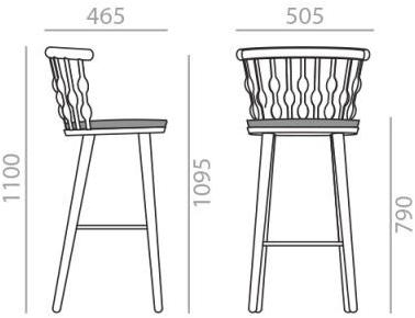 Andreu World Высокий табурет из бука со встроенной подушкой Nub Bq1452 / bq1453 - Вид №4