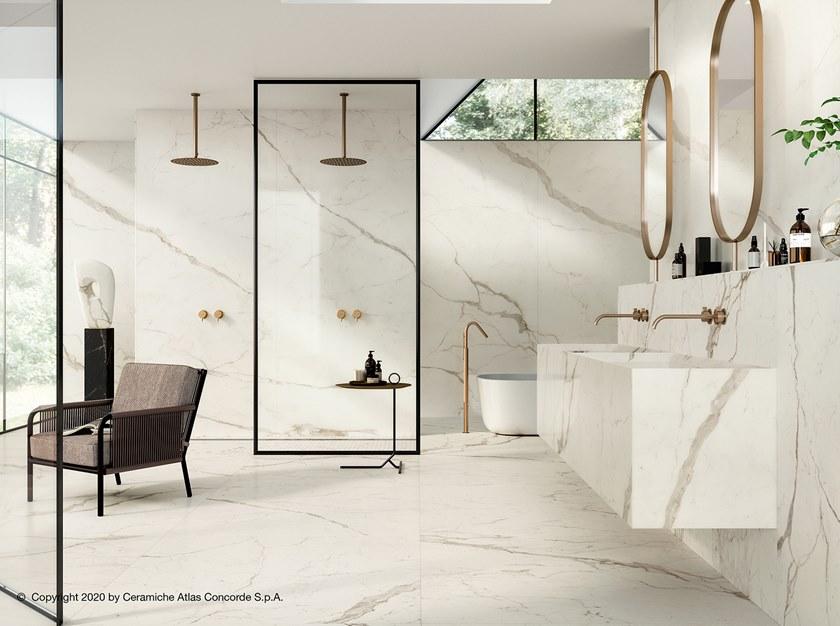 Atlas Concorde Белая плитка для стен с эффектом мрамора Marvel shine sun-id-1375735 - Вид №55