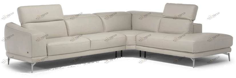 Natuzzi Секционный кожаный диван с подголовником sun-id-1388328