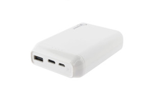 16026155 Портативный аккумулятор 10000мА/ч, USB, type-c, 2.1A, белый GPB-101C Gembird