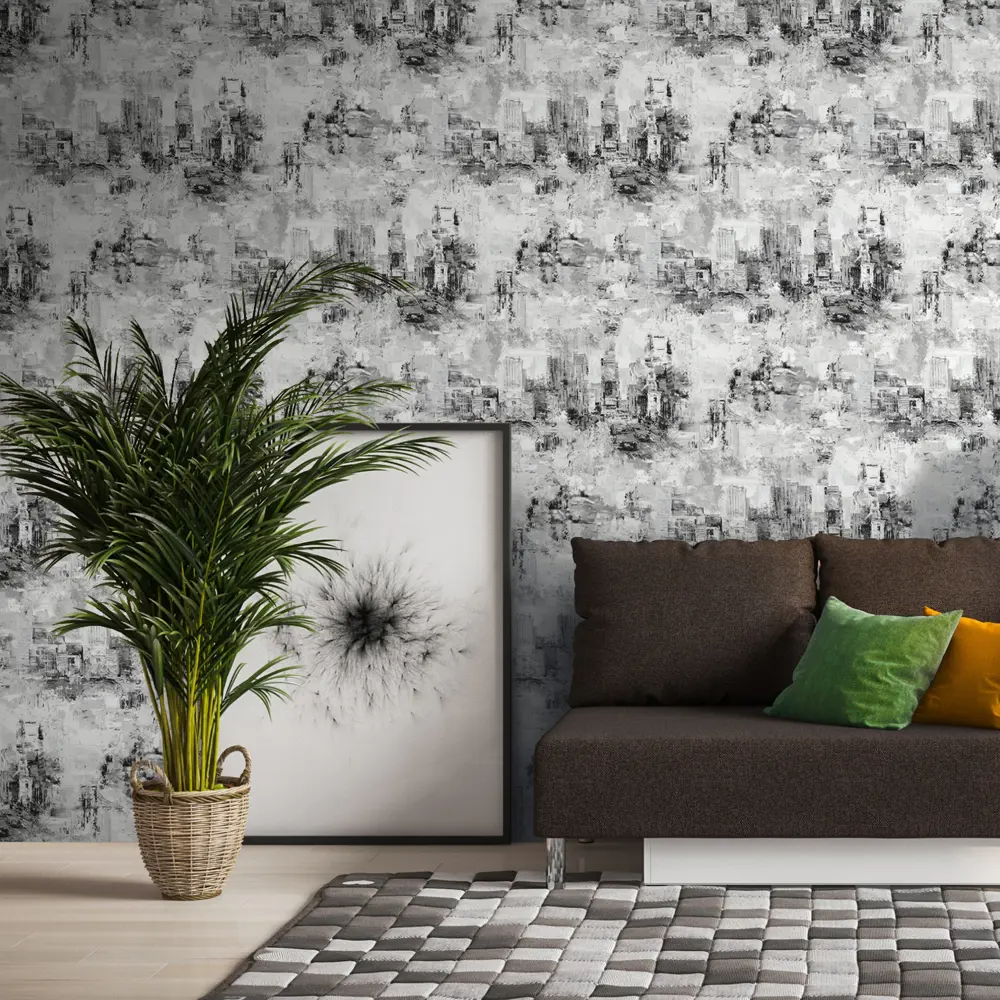 Обои флизелиновые Erismann Canvas серые 1.06 м ЭР60473-02 STLM-2029371 - Вид №2