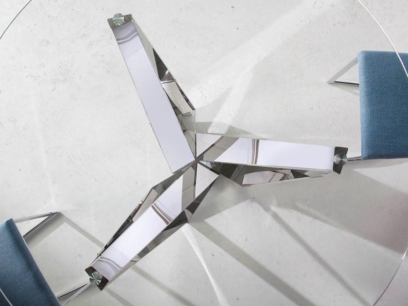 Angel Cerdá Круглый стол для гостиной из стали и стекла Urban deco 1042 Angel Cerda - Вид №2