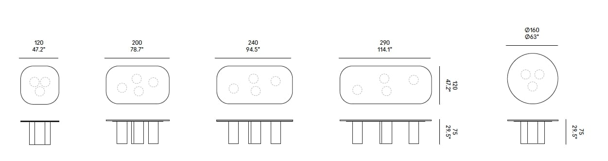Квадратный или прямоугольный стол из мрамора и ореха Каналетто Casamania & Horm Марина ARCH-00005220 - Вид №3
