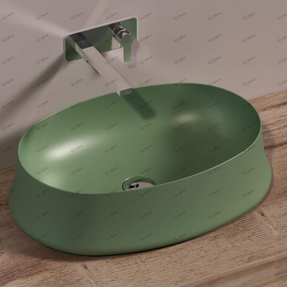 SH04MIRTOMATT Накладная раковина на столешницу  овальная Simas Sharp