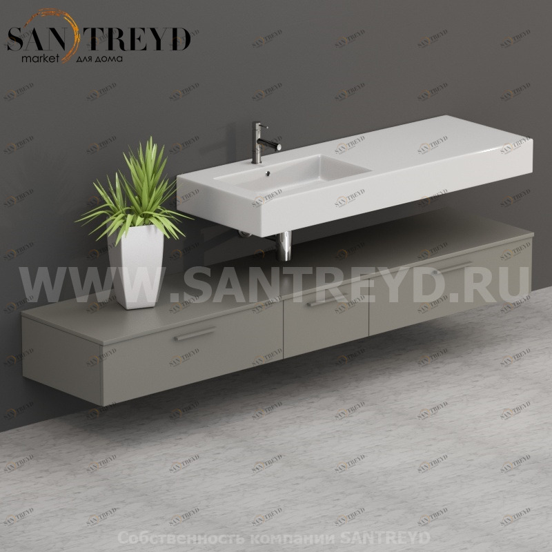T22552CC2 Столешницы для использования в сочетании с тумбами и открытыми тумбами 225 см серая Globo ARREDO WOOD Италия Ceramica Globo