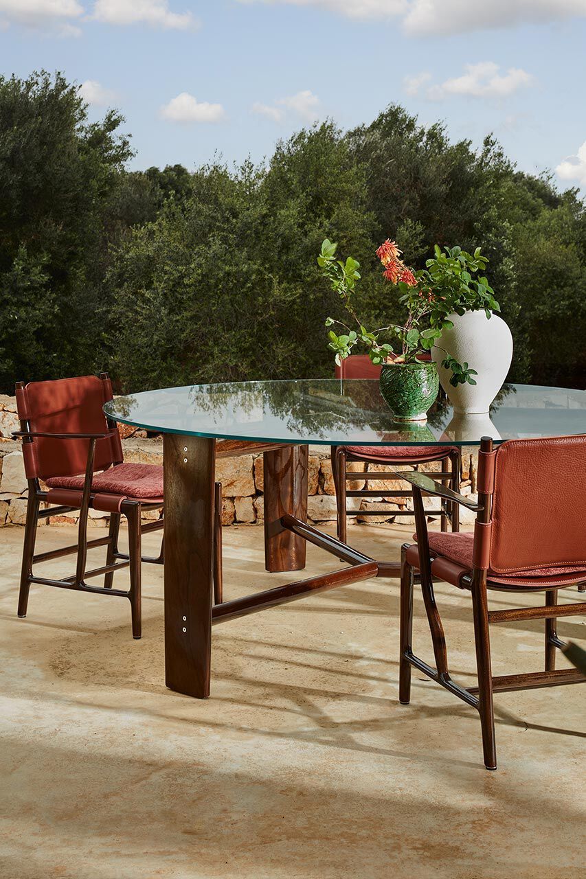 Садовое кресло из красного дерева и кожи с подлокотниками Exteta Levante ARCH-00082375 - Вид №13