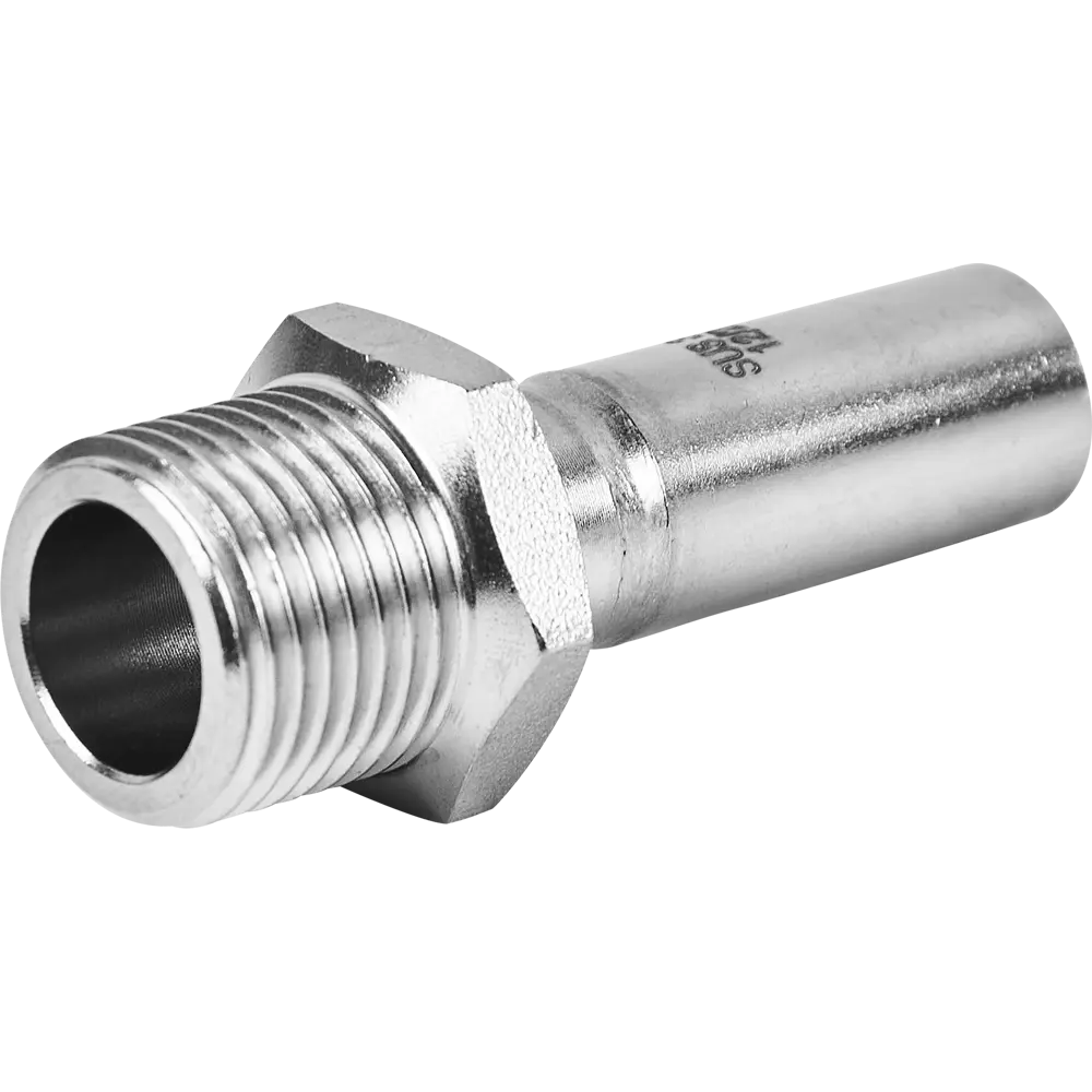 Муфта переходная Rommer 1/2"x15 мм НПр-НР нержавеющая сталь STLM-2061788 - Вид №2