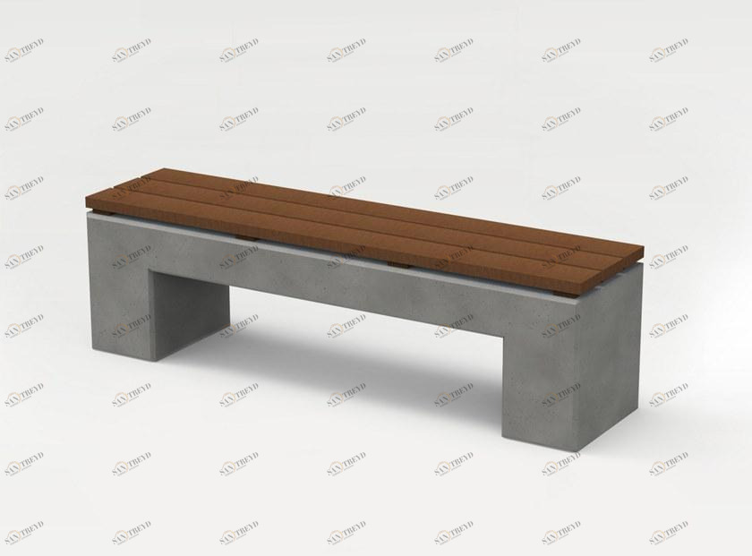 CO33 Бетонная скамейка без спинки Angulus Gb3.2h