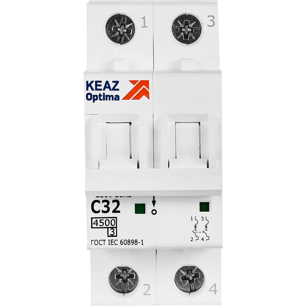 Автоматический выключатель КЭАЗ Opti Din BM63 2P 32А для надежной защиты электросети 89206656 STLM-1515141 - Вид №1