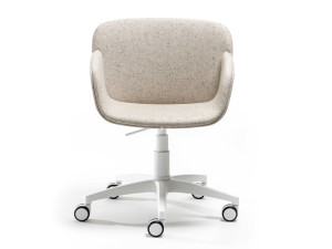 Стул с регулируемой высотой из ткани с подлокотниками с колесами