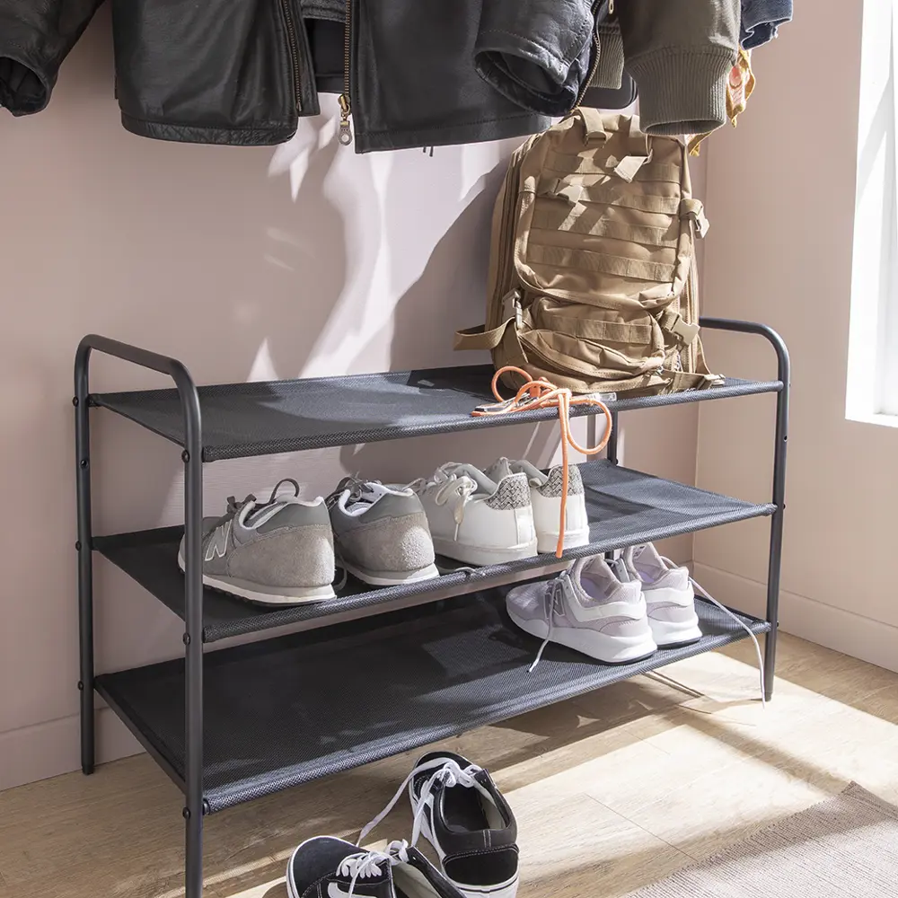 Подставка для обуви Spaceo 90x55x35 см металл/текстилен цвет графит STLM-2203140 - Вид №5