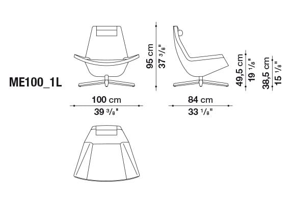 Тканевое кресло с подголовником B&B Italia ARCH-00082788 - Вид №3
