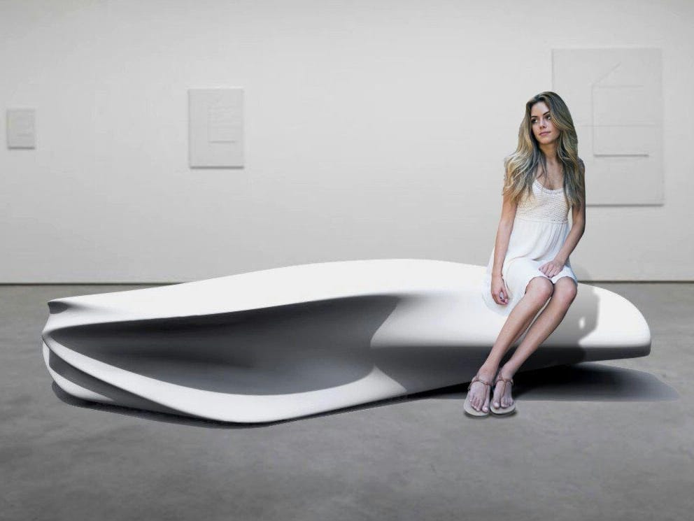 Реконструированная каменная изогнутая скамья без спинки Viscio Urban Design CURVED PULSE ARCH-00022303