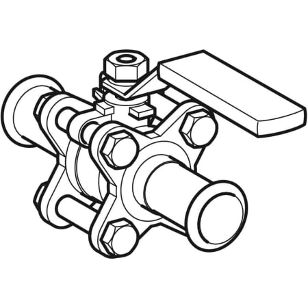 GEBERIT 92109 Шаровой кран Geberit Mapress из нержавеющей стали с рукояткой, с двумя пресс-соединениями  - Вид №1