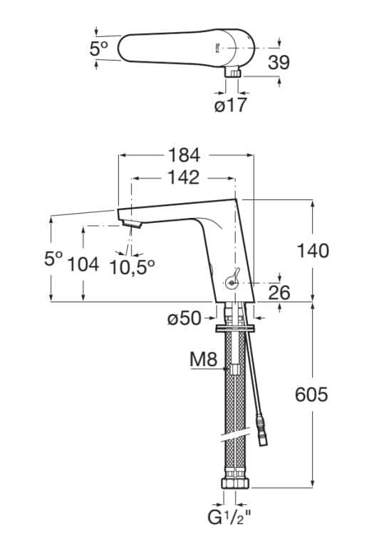 Инфракрасный смеситель для раковины из латуни Roca L30-E 5A5809C00 ARCH-00104708 - Вид №2