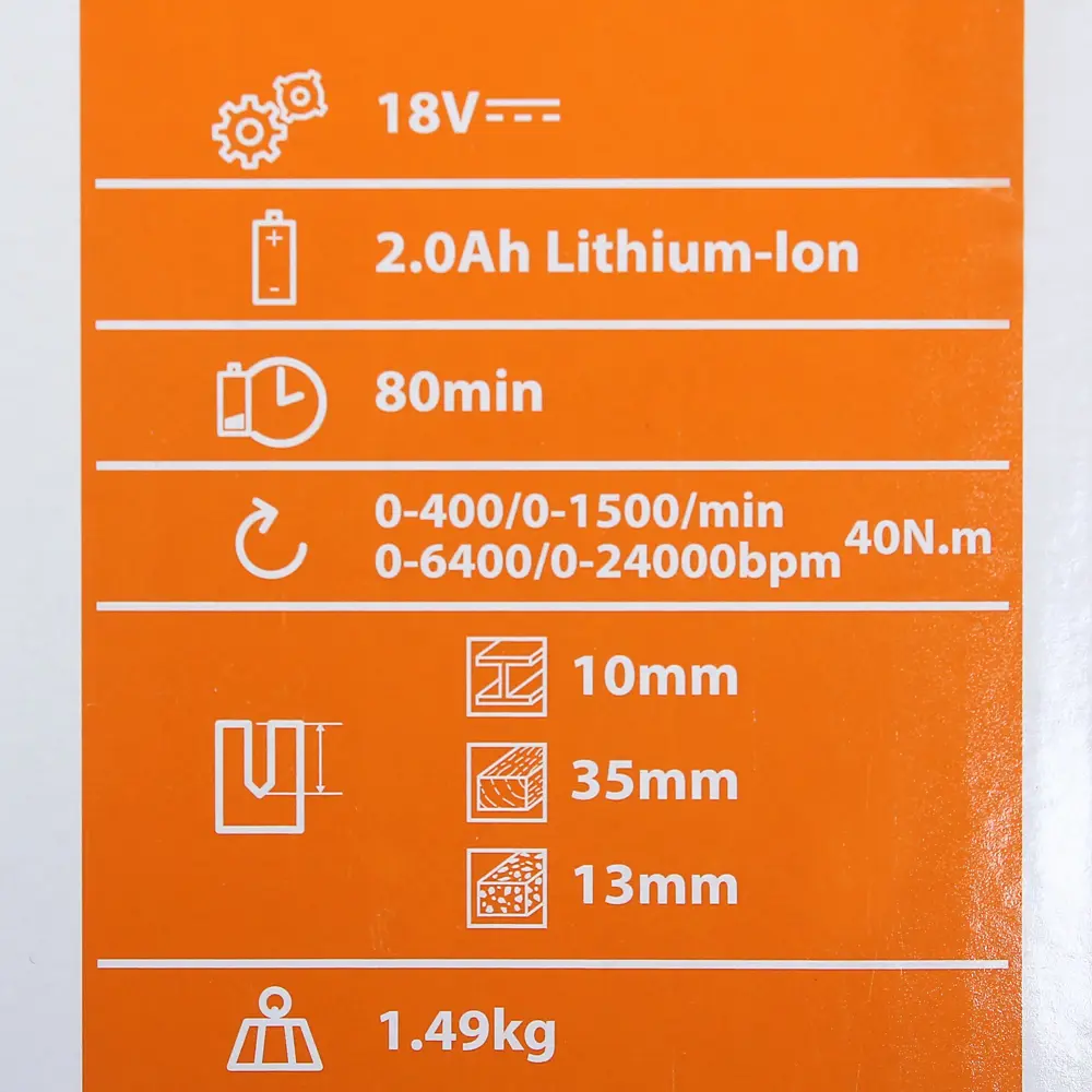 Дрель-шуруповерт аккумуляторная ударная Dexter Power CDI219LD.1, 18 В Li-ion 2 Ач STLM-2194729 - Вид №6