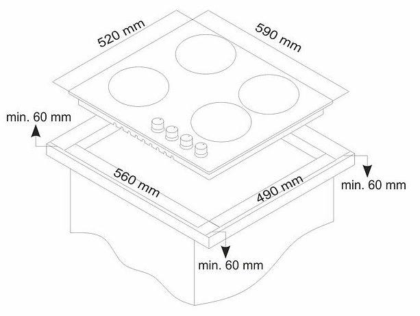 1115512 Газовая варочная поверхность Simfer H60Q40B411 STDN-0046243 - Вид №6