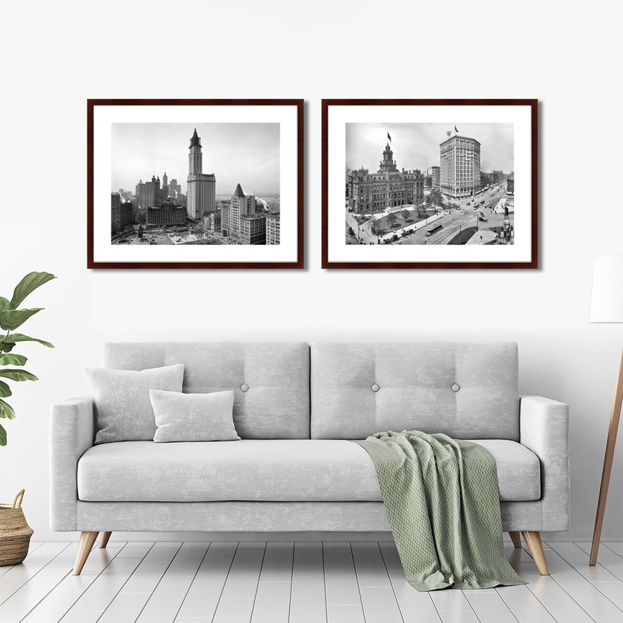 Картина черно-белая 80х100 см Woolworth Building, New York, 1913г. КАРТИНЫ В КВАРТИРУ  00-3894702 Белый;черный  - Вид №3