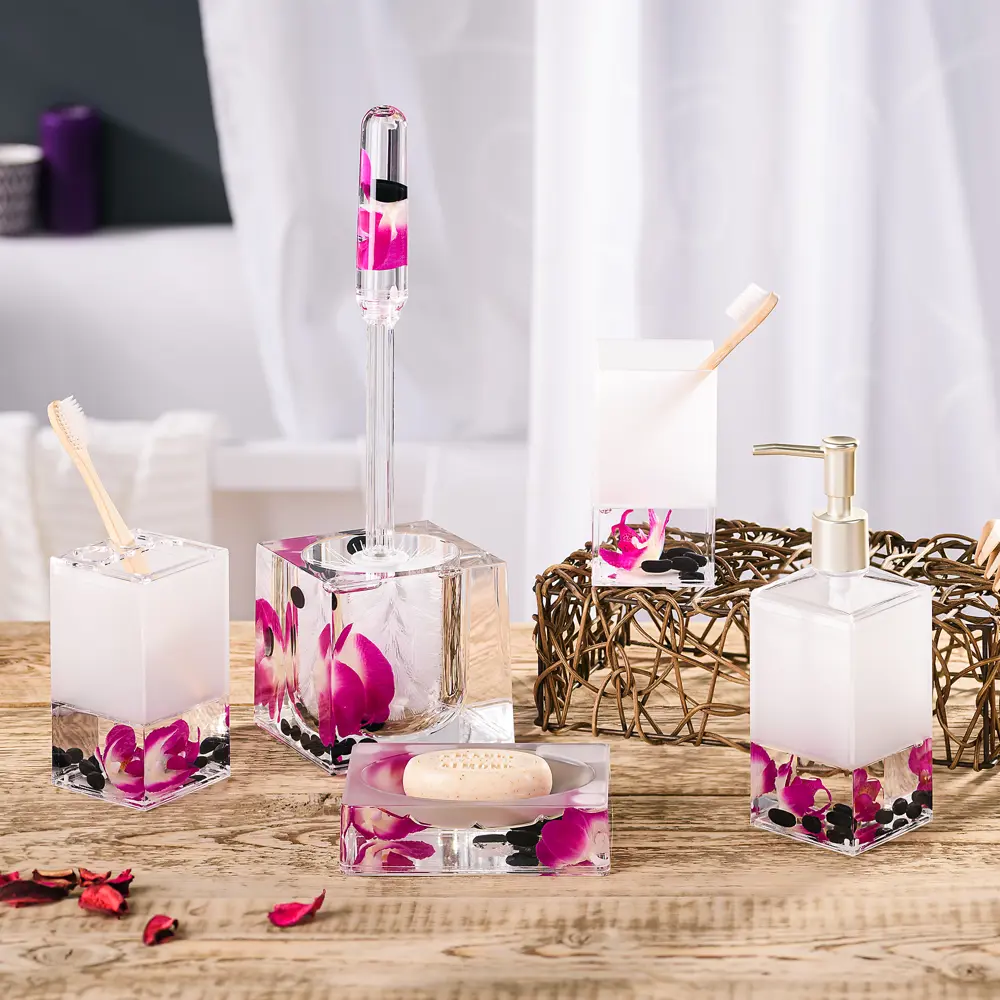 Дозатор для жидкого мыла настольный Verran «Phalaenopsis» акрил цвет розовый STLM-2207488 - Вид №4