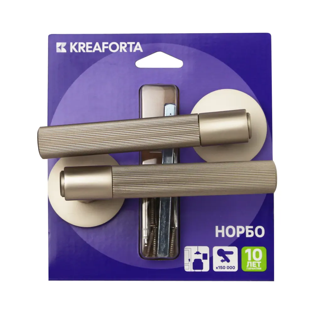 Дверная ручка на розетке KREAFORTA Норбо без запирания цвет никель STLM-2029433 - Вид №3