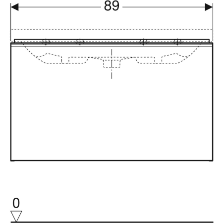 500.616.JK.2 Шкафчик для раковины Geberit Acanto, с одним выдвижным ящиком и одним внутренним выдвижным ящиком, с укороченным вылетом, с сифоном Geberit  - Вид №23