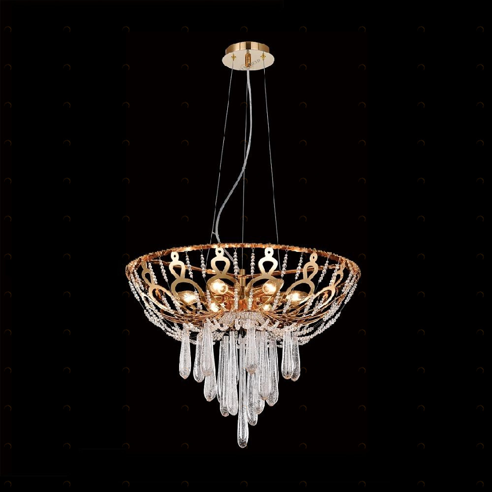 Люстра дизайнерская Left золото прозрачная Dorotea SP5 D450 CRYSTAL LUX ДИЗАЙНЕРСКИЕ, CRYSTAL 056892 Золото 