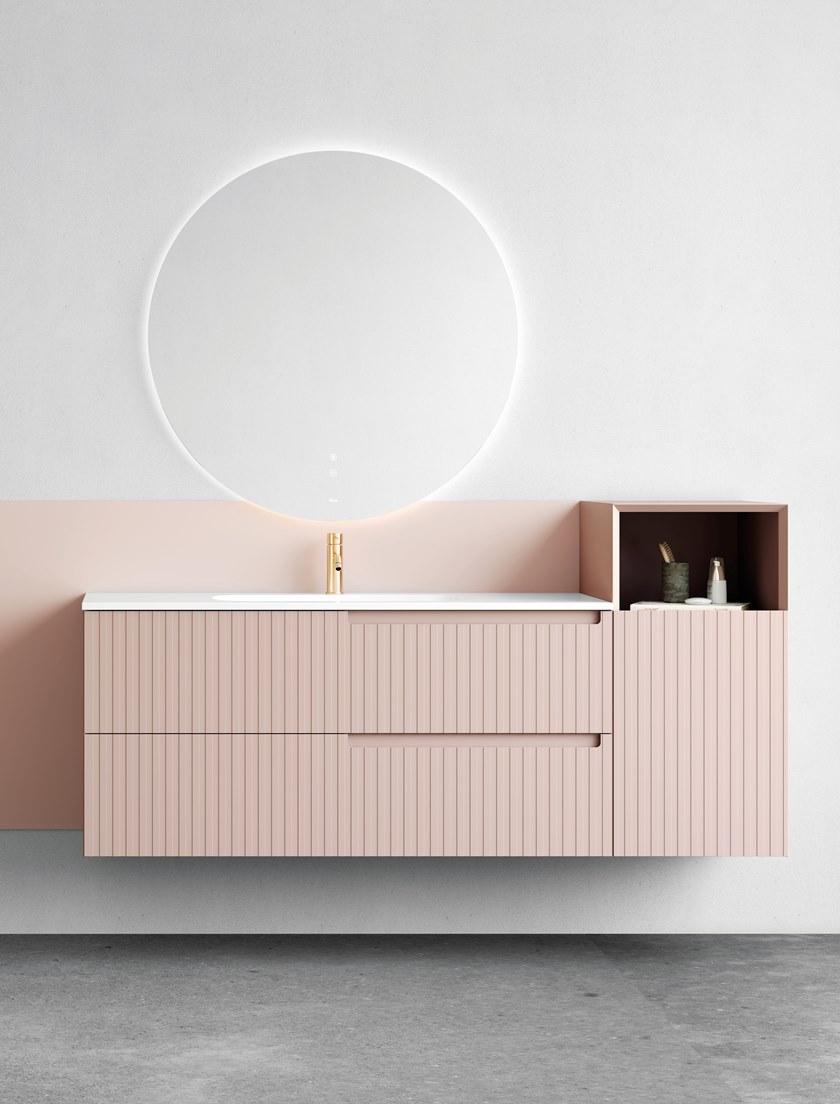 Fiora Настенная тумба под умывальник с ящиками Synergy sun-id-1368723 - Вид №3