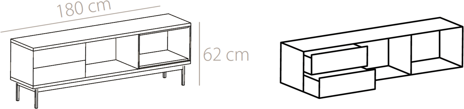 Punt Буфет из лакированного дерева с ящиками Slats Slt014  - Вид №1