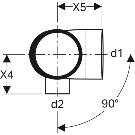 GEBERIT 310.817.14.1 Крестовина двухплоскостная комбинированная Geberit Silent-db20, 88,5°, левая  - Вид №2